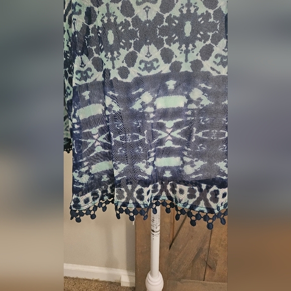 INC International Concepts BEACH Boho Printed Sheer Tassel Coverup. Size L NWT - Picture 3 of 10